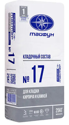 Смесь кладочная цементно-песчаная "Тайфун №17" Серый 25кг