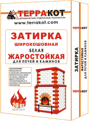 Затирка печная для швов Белый 20кг