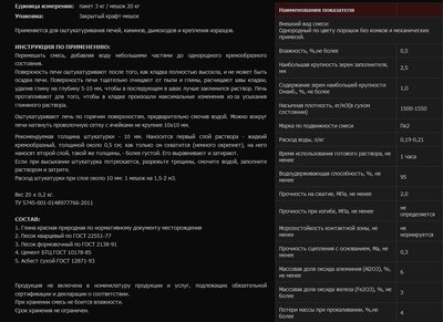 Смесь печная штукатурная "СЭВ" Серый 25кг