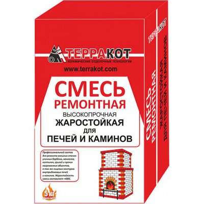 Смесь ремонтная глино-шамотная жаростойкая "Терракот" Серый 5кг