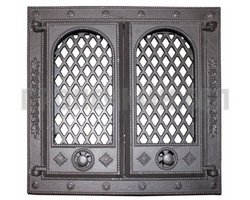 Дверка со стеклом с решеткой 2 створч. "Прибалтика" Центролит