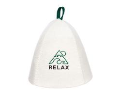 Шапка банная c вышивкой "Relax", войлок белый арт. Б40391