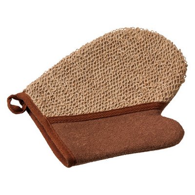 Мочалка из рами, варежка с хлопком, арт. 40363