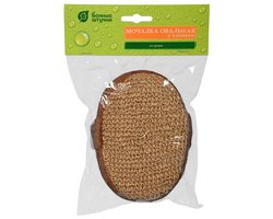 Мочалка из рами, объемная, овальная с хлопком,  арт. 40360