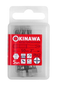 Биты торсионные S2 PZ2x50мм, бокс (5шт) арт. 2168-2-50 Okinawa