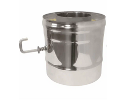 Сэндвич-шибер поворотный (AISI 430/0,8мм) д.150х250, L-0,2м Антрацит