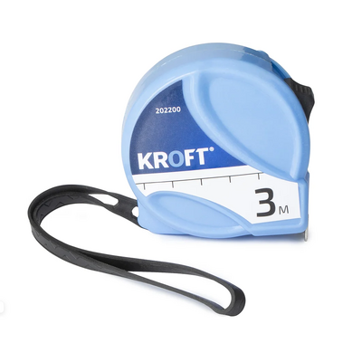 202200, Рулетка Kroft 3*16мм, прорезиненный корпус