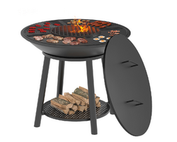 Чугунный "FANTASTIC GRILL" Везувий Ø 1000 Престиж (чаша+подставка престиж+плита Gurman Ø1000+крышка)