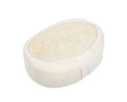 Мочалка из люфы, спонж мягкий с хлопком, 11*15.5см арт. 40002