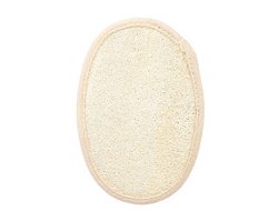 Мочалка из люфы, спонж овальный с хлопком, 11*16 см арт. 40001