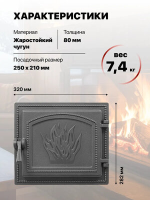 Дверка герметичная 261 Везувий Антрацит