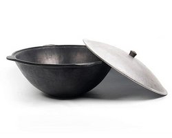 Казан чугунный с крышкой (плоское дно) д.405мм 12л