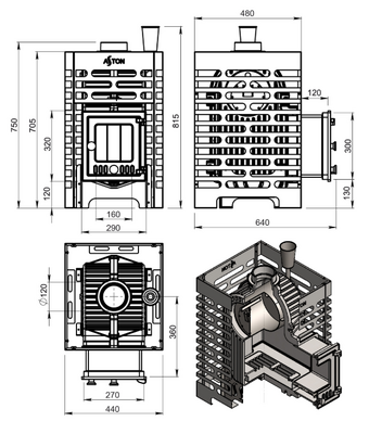 Печь для бани ASTON Шторм 16 (ДТ-4С)