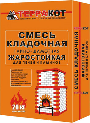 Смесь кладочная глино-шамотная "Терракот" Серый 20кг