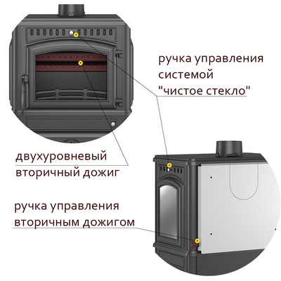 Печь-камин Везувий LV-12РS Антрацит