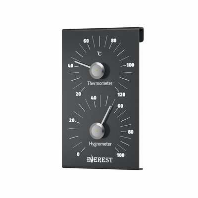 Термогигрометр EVEREST "Line", алюминий BLACK (TG-23)