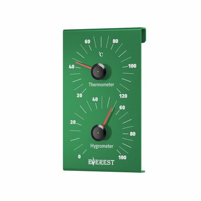 Термогигрометр EVEREST, алюминий GREEN (TG-28)