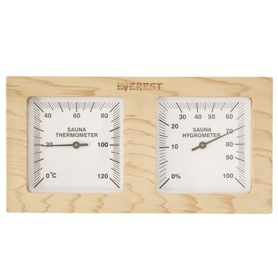 Термогигрометр EVEREST горизонталь, кедр (TG-04 white)