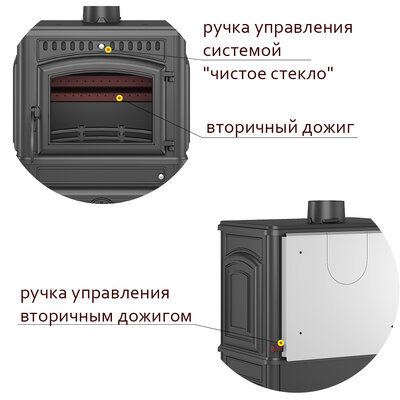 Печь-камин Везувий LV-12S "Антрацит"