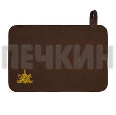 Коврик коричневый с вышитым логотипом"Банные Штучки", войлок,100%/20 арт. 41417