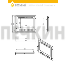 Дверка ВЕЗУВИЙ каминная Панорама (М) Антрацит