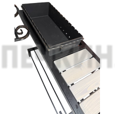 Мангал Лофт без крышки с деревянной полкой